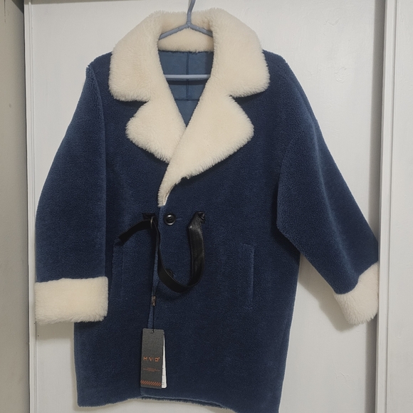 Plush teddy winter coat fur leather baggy small - Picture 7 of 10